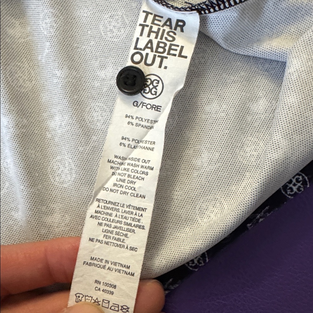 G/FORE Black and White Patterned Button Down Shirt - image 5